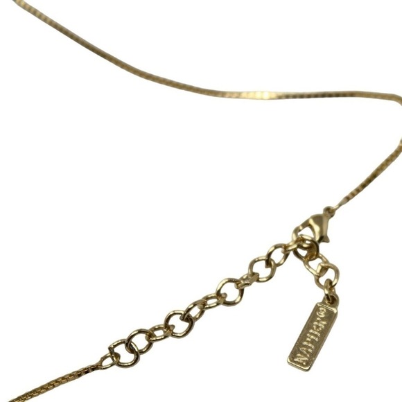 Vintage Signed Napier 18" Gold Metal Box Chain Necklace w Small Pendant -Hey Viv - Picture 3 of 6